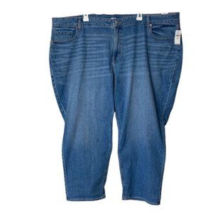 Old navy boyfriend mid rise blue jeans NWT women's plus size 26 short